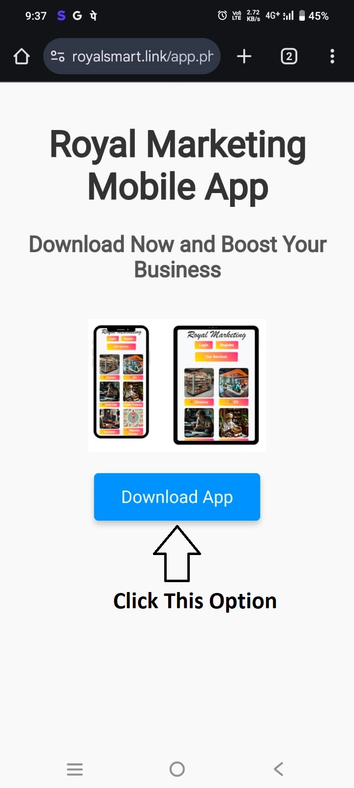 Royal Marketing App Preview