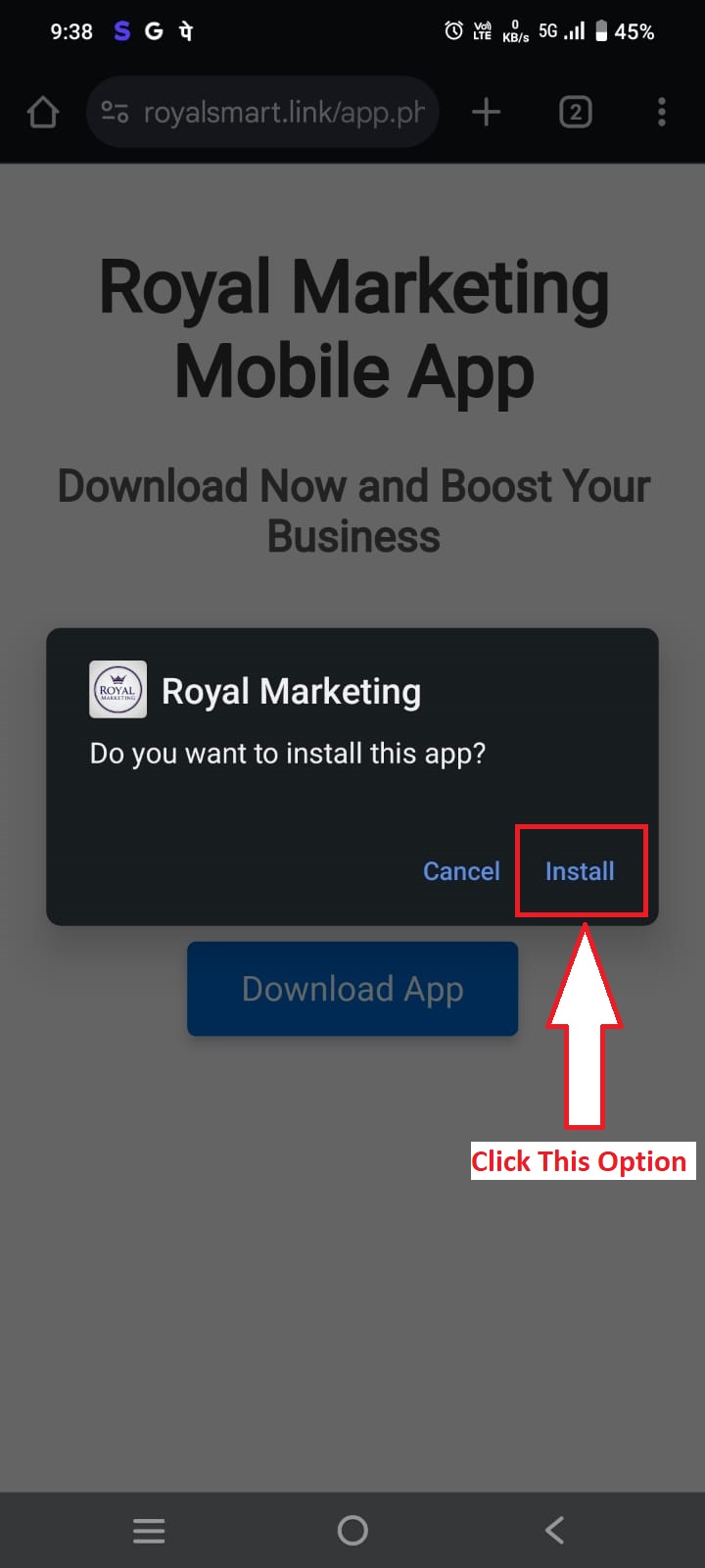 Royal Marketing App Preview